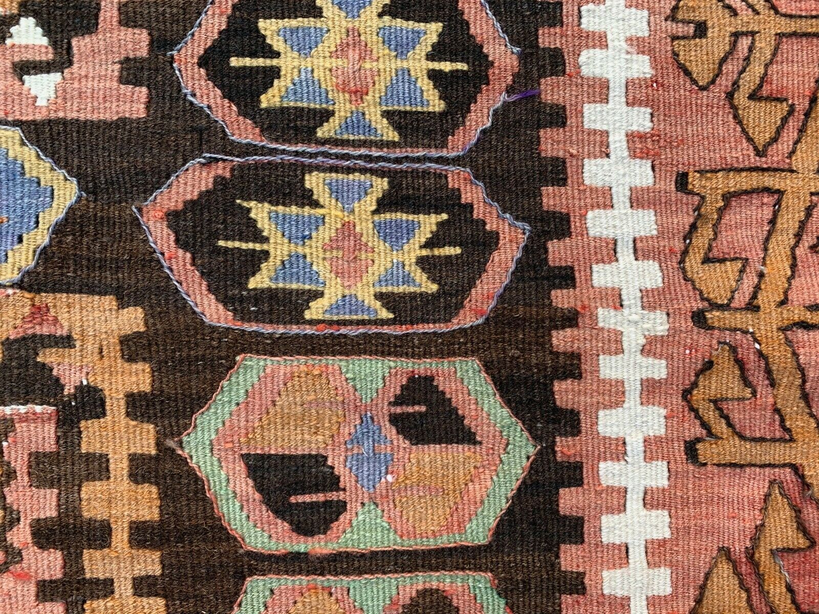 Vintage Turkish Kilim Rug 467x210 Cm Tribal Kelim Red, Green, Black, Gold Large photo buy