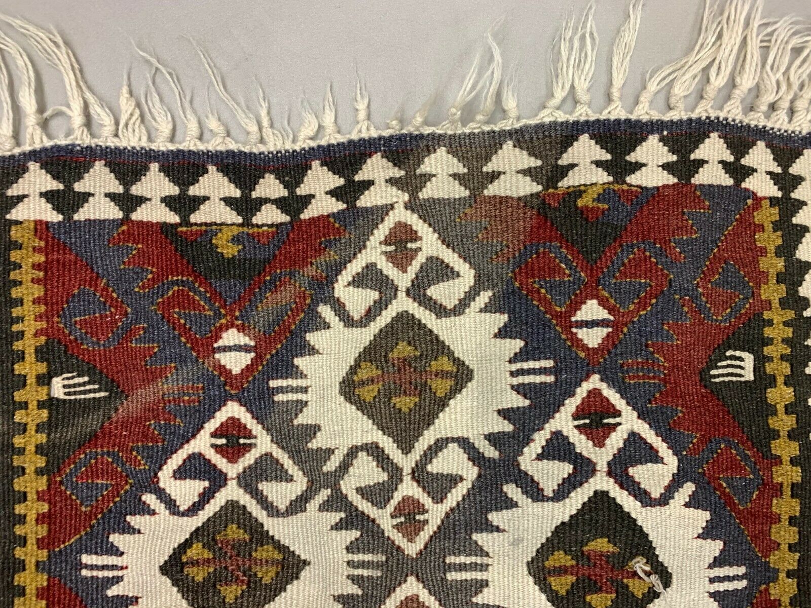 Small Vintage Turkish Kilim 98x63 Cm Wool Kelim Rug photo 195.0