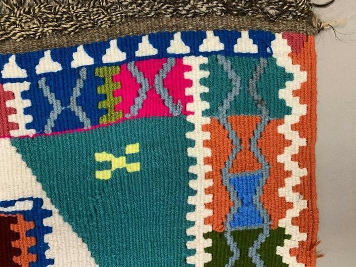 Small Vintage Turkish Kilim 134x85 Cm Wool Kelim Rug Indigo Red Blue Black Grey photo 335.0