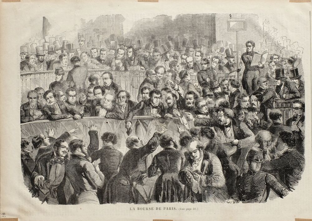 Val Ah   Typography   The Paris Stock Exchange Around 1880 The Animated Corbeille