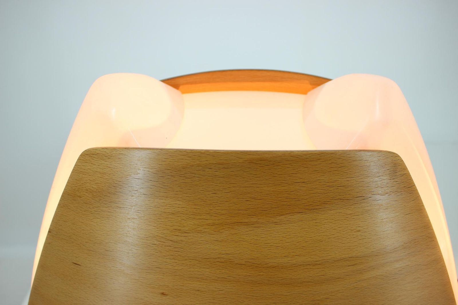Midcentury French Design Wooden Table Lamp By Lucid / 1970s   Renovated! photo 535.0