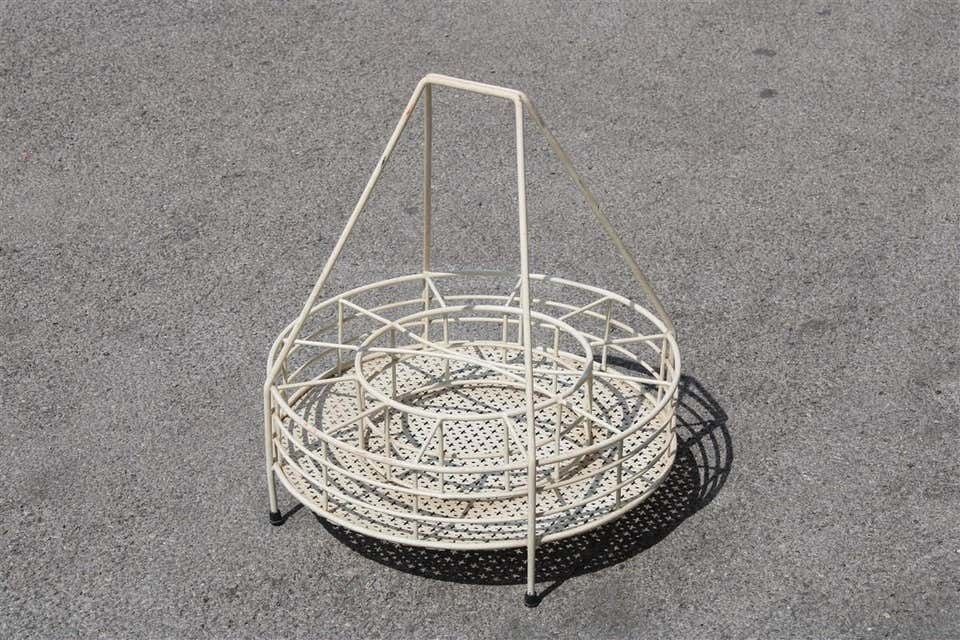 Portable Bar In Perforated White Curved Metal French Design Midcentury, 1950s photo Furniture