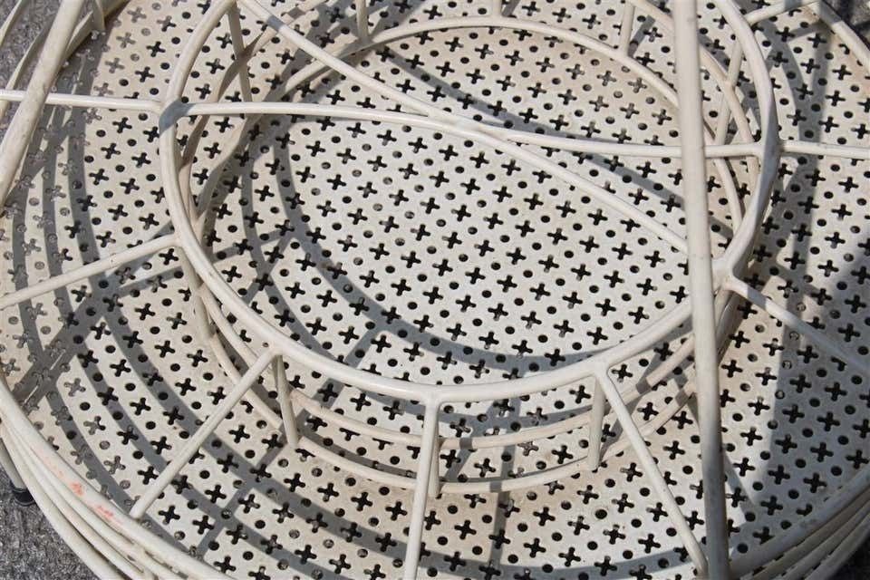 Portable Bar In Perforated White Curved Metal French Design Midcentury, 1950s photo buy