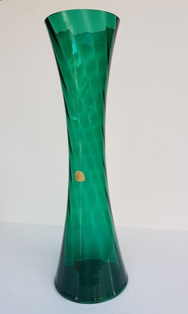 Deep Green Vase With Serrated Edge By Alfred Taube For Füge & Taube, 1960s photo 139.36