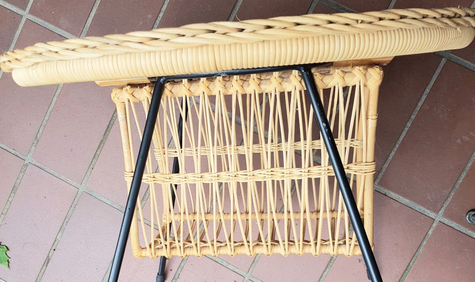 Wicker Set Of Table And Chairs, 1960s photo for sale