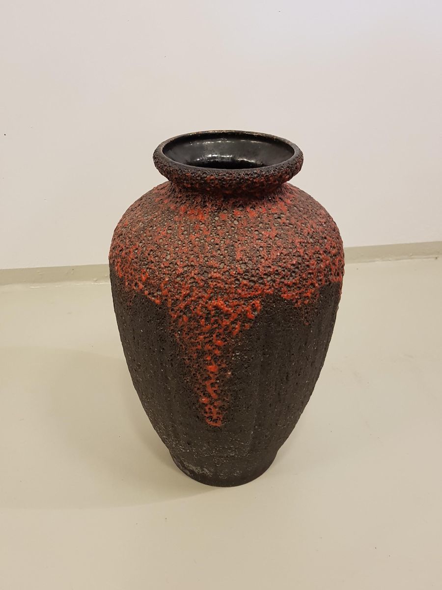German Ceramic Fat Lava Floor Vase From Wilhelm Fohr, 1970s