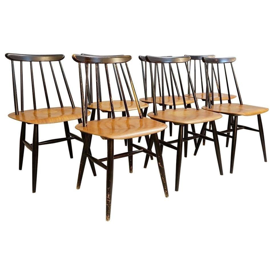 Set Of 7 'Fanett' Dining Chairs By Ilmari Tapiovaara For Edsby Verken photo furniture