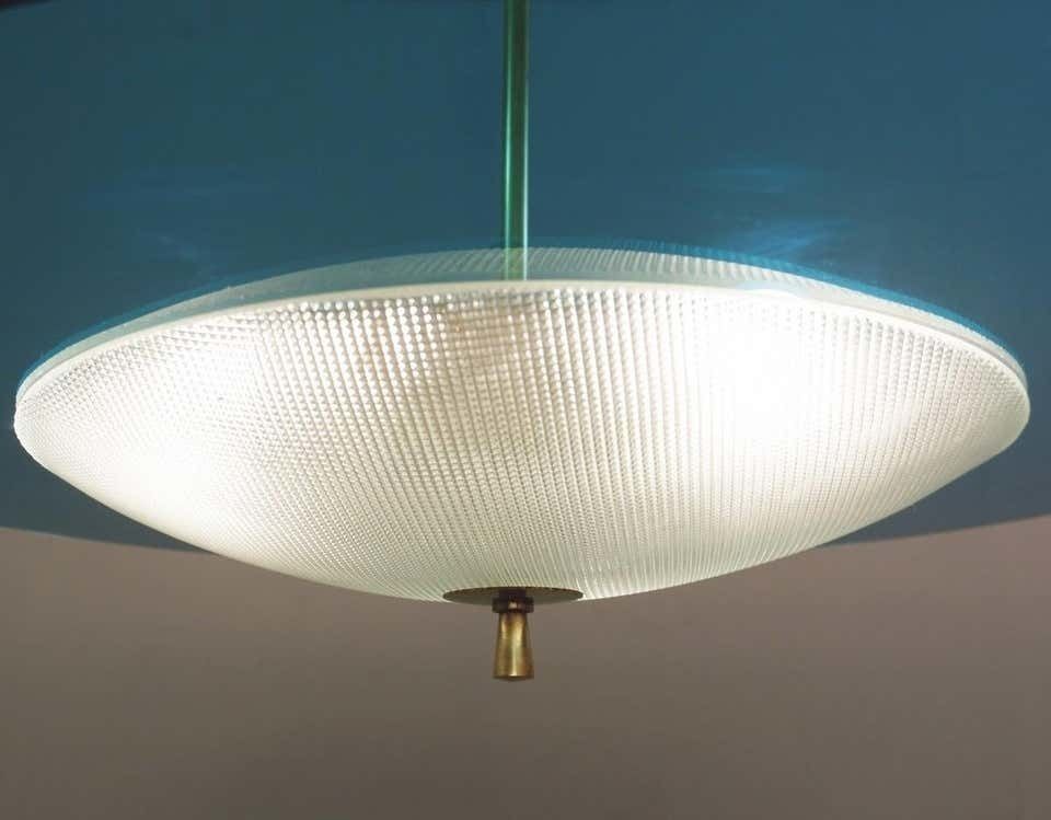 Saucer Shaped Chandelier In The Style Fontana Arte, Italy, 1960s photo Lighting