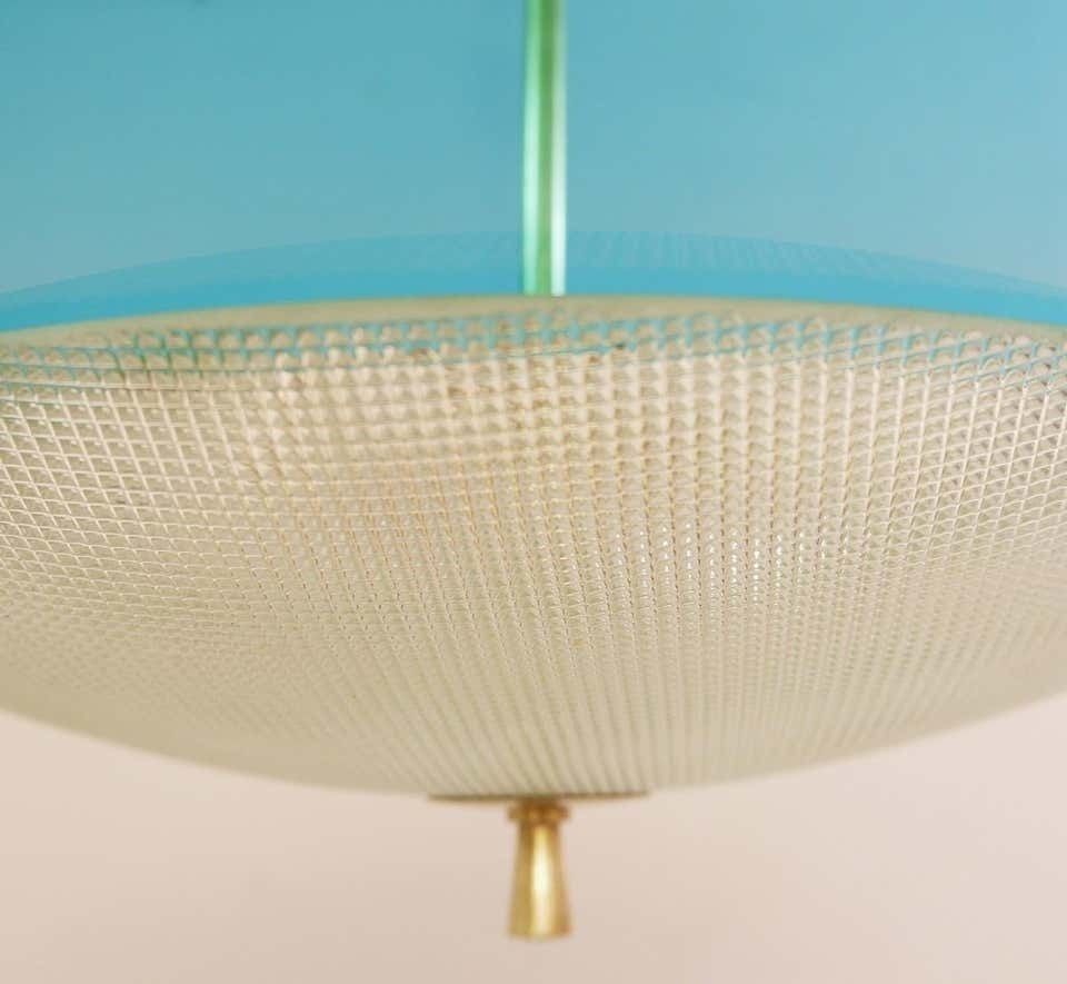photo furniture Saucer Shaped Chandelier In The Style Fontana Arte, Italy, 1960s