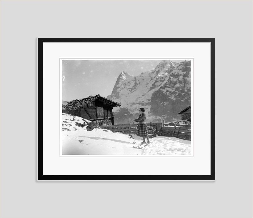'Murren Switzerland' 1922 Oversize Archival Pigment Print Framed In Black