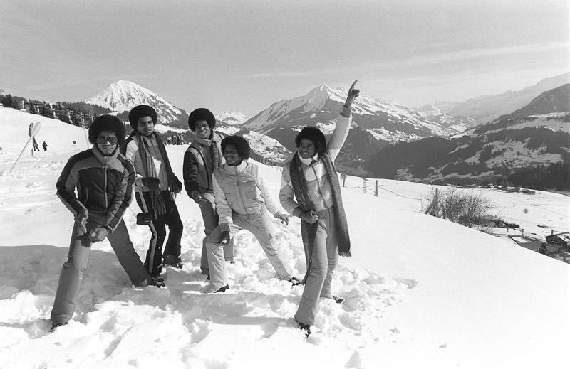 'The Jackson Five Go Skiing' 1979 Archival Pigment Print Framed In Black photo furniture