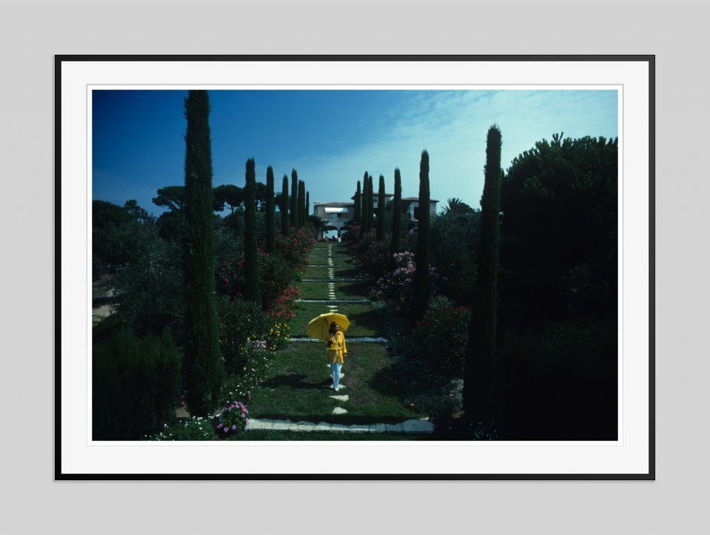 Slim Aarons 'Les Sophores' Janine Bril 1970s Oversize C Type Print Framed In Black