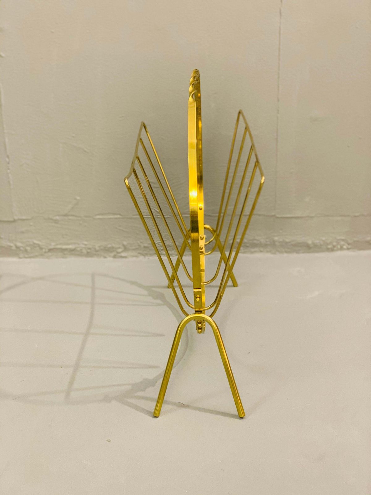 Italian Brass Magazine Rack, 1960s photo Home Decor