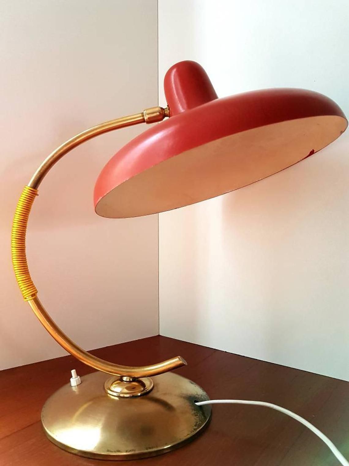 Elegant And Large Mid Century Modern Italian Table Desk Lamp, Stilnovo Arteluce Arredoluce Era, 1950s photo for sale