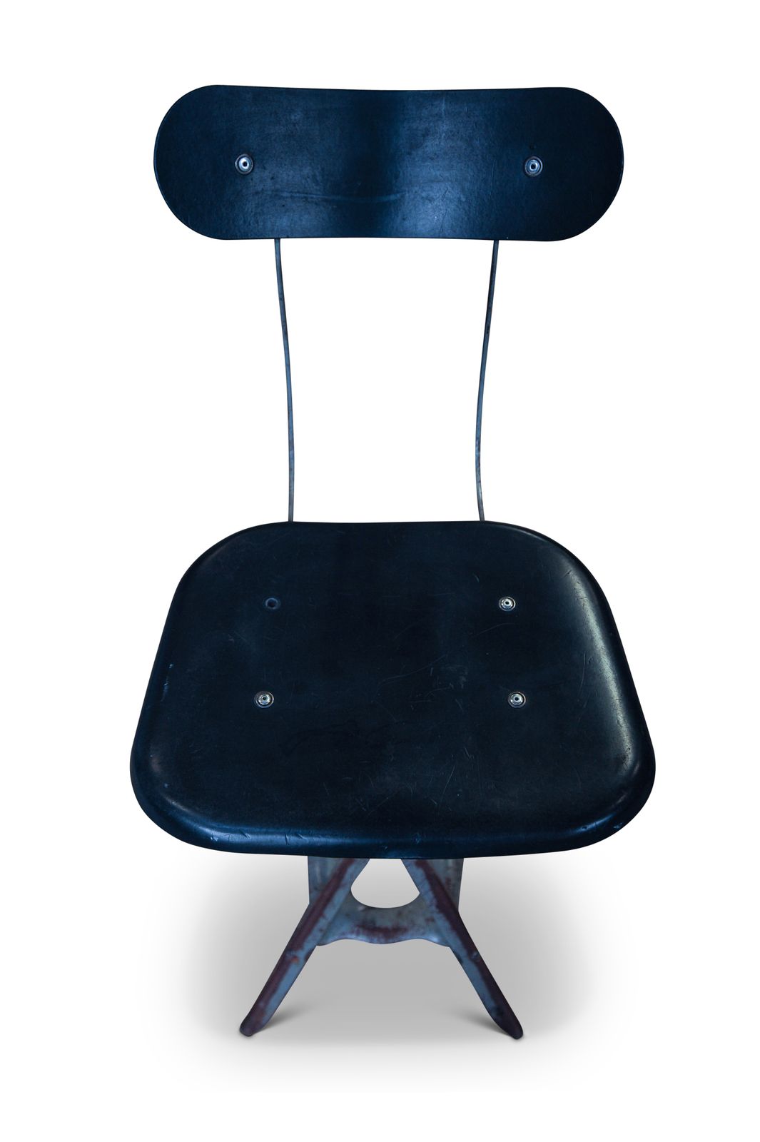 Task Stool By Emu An Industrial Metal & Moulded Fibreboard Utilitarian British Factory Circa 1950's Two In Stock Price Per Item Ol photo for sale