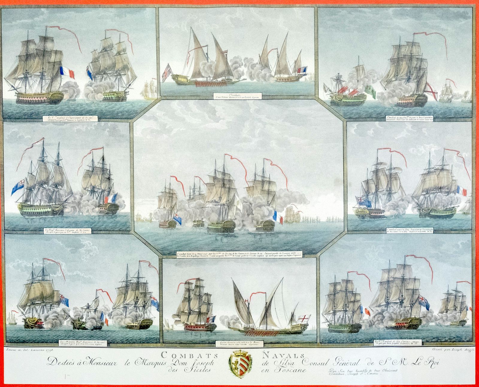 Meubels Vintage militaire salontafel "Combats Navals" Dom Joseph photo