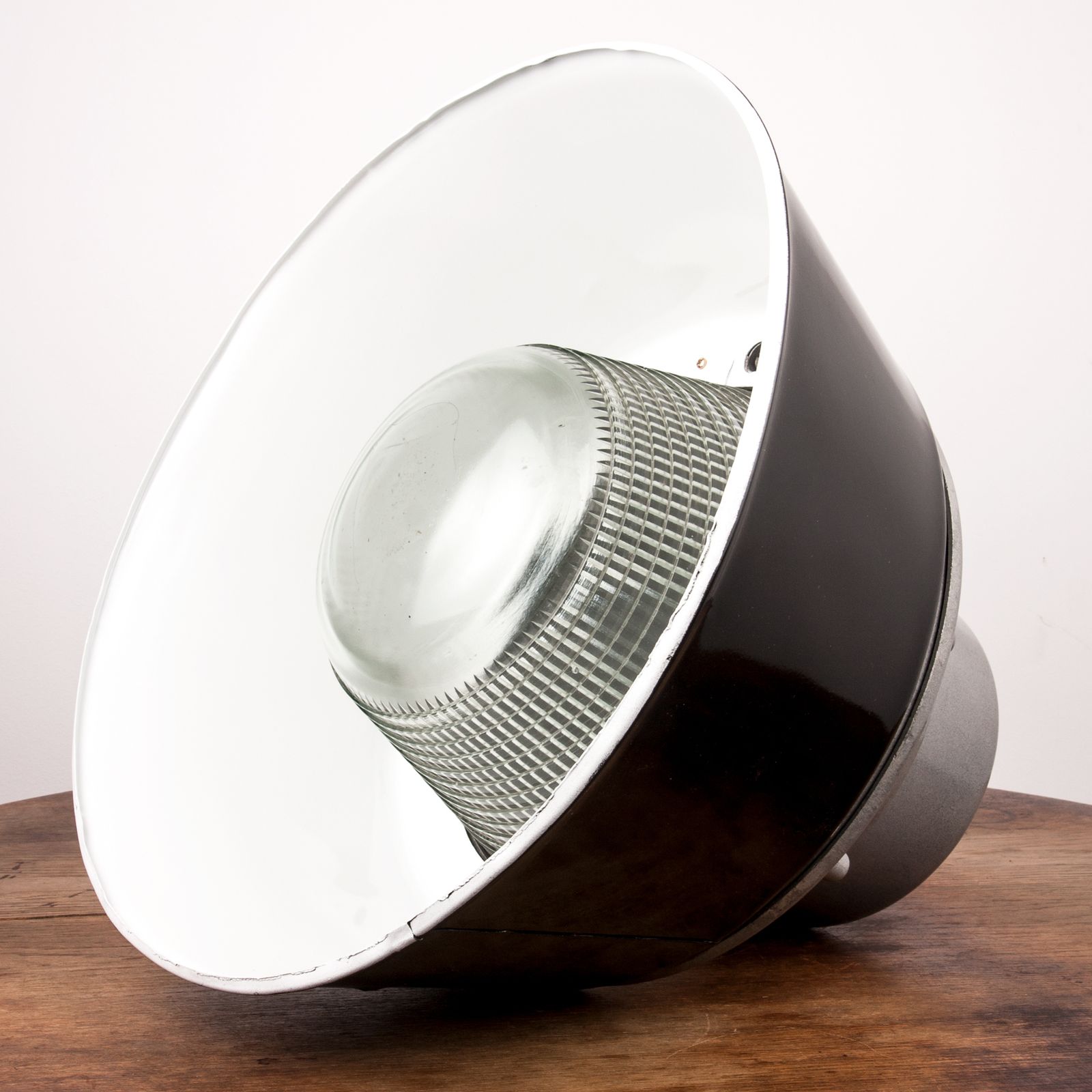 Vintage Industrial Lamp With Prismatic Glass From Poland, 1970s, Loft Style photo furniture