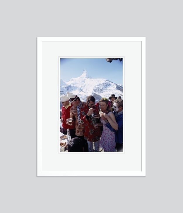 Slim Aarons 'Apres Ski' 1968 C Type Print Framed In White