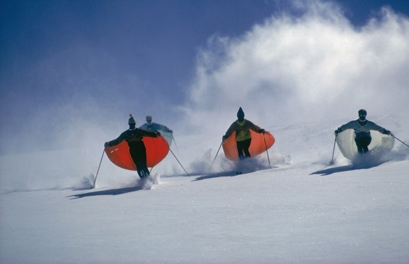 Slim Aarons 'Caped Skiers' 1967 Oversize C Type Print Framed In Black photo furniture