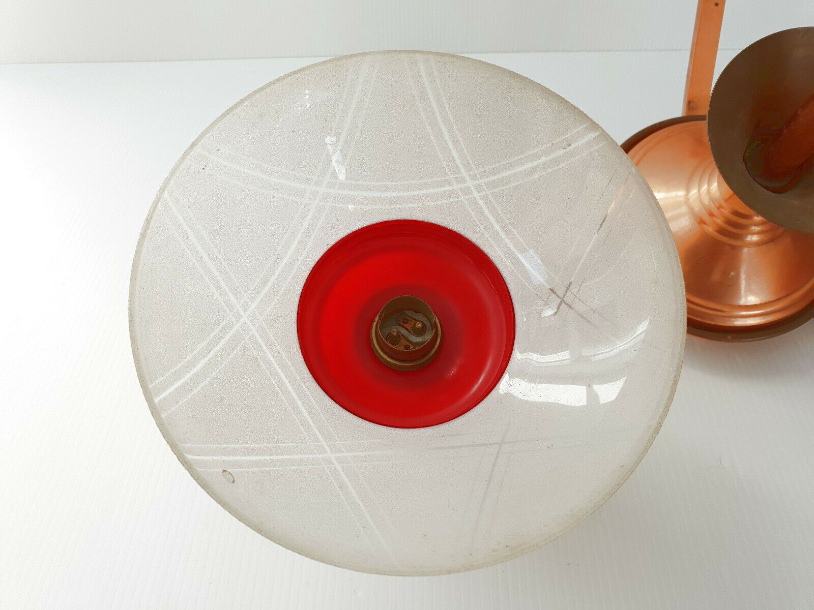 Ceiling Luster 1950 In Copper & Glass 1950s Vintage photo vinterior