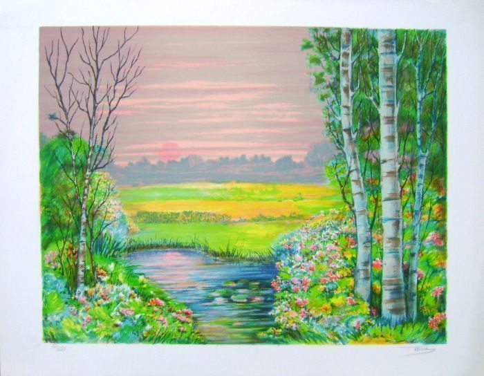 Torres Maria Teresa   Lithograph   Landscape In Flowers