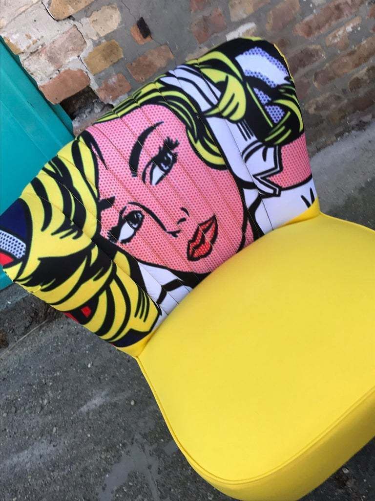 Cocktailfauteuil uit de jaren 1950 met foto van Marilyn Monroe photo buy