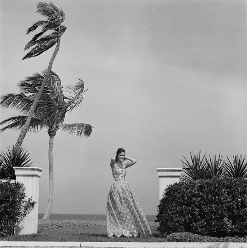 Slim Aarons 'Wendy Vanderbilt' Oversize Silver Gelatin Print Framed In White photo furniture