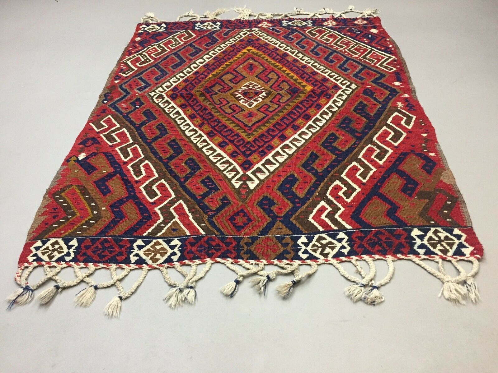 Turkish Kilim 190x145 Cm Tribal Kelim Rug, Red, Medium photo Textiles