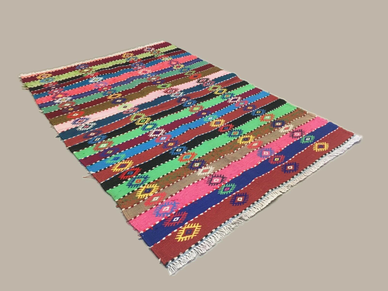 Old Turkish Kilim 158x106 Cm Kelim Rug Colourful, Blue Pink Green Orange Medium photo furniture