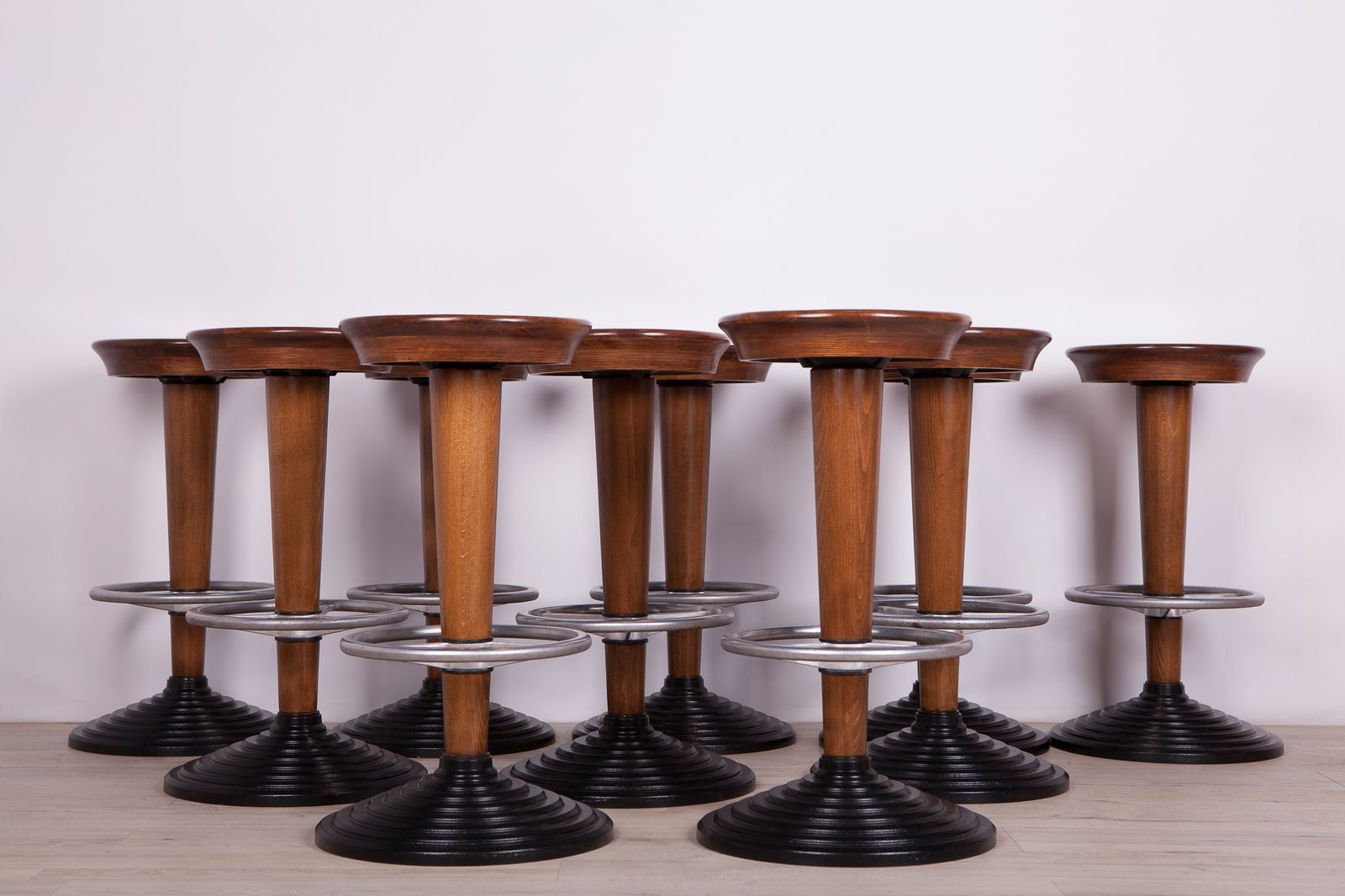 photo furniture Mid Century Barstools, 1950s, Set Of 10