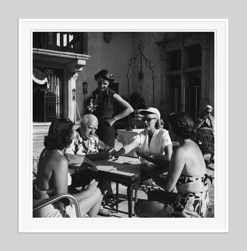 Slim Aarons 'Four For Canasta' 1955 White Frame Silver Gelatine Resin Print