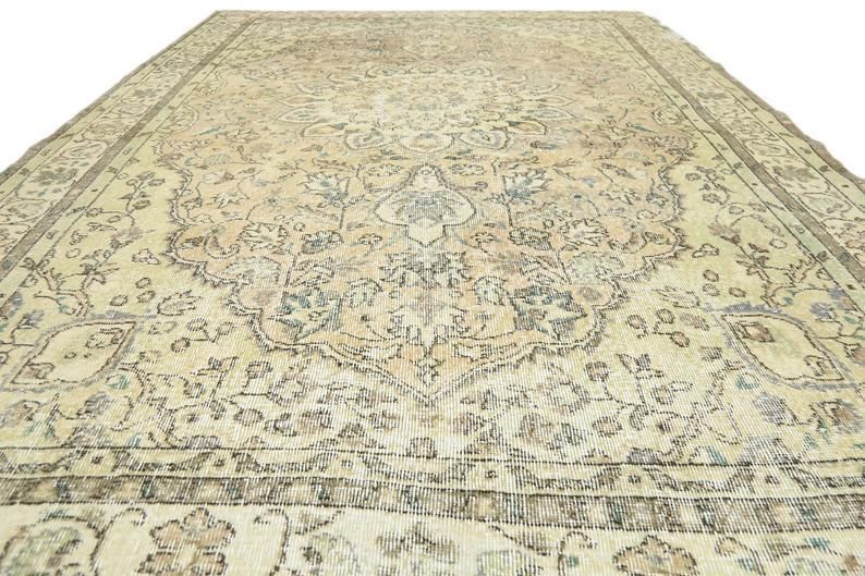 214x303 Cm Turkish Rug, Vintage, Area Rug, Handmade, Beige, Oushak Rug, Rugs, Oversized, Turkey, Large Area Rug, Rare, Oriental, Neutral, Rugs photo for sale