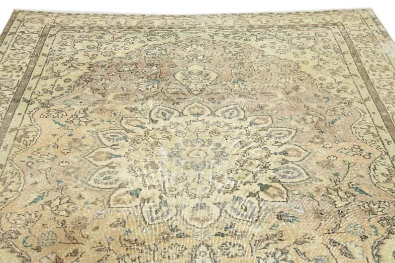 214x303 Cm Turkish Rug, Vintage, Area Rug, Handmade, Beige, Oushak Rug, Rugs, Oversized, Turkey, Large Area Rug, Rare, Oriental, Neutral, Rugs photo 563.0