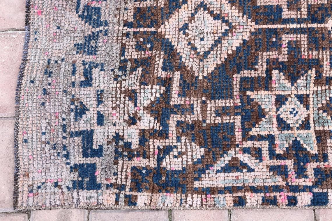 86x274 Cm Vintage Turkish Runner, Wool Rug Handmade, Oushak Runner, Turkish Rug, Hallway Runner, Farmhouse Decor, Rugs, Pink Faded Diamond 3x9 photo buy