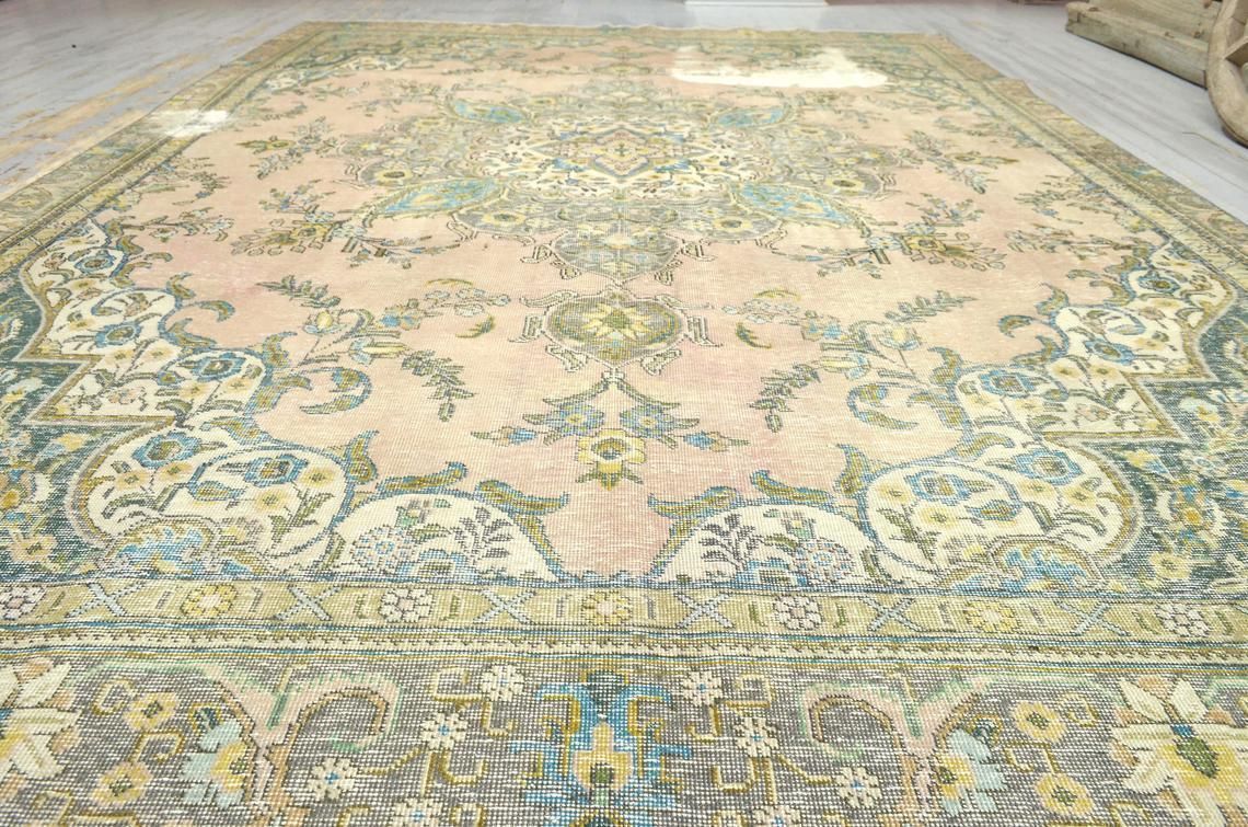 244x365 Cm Turkish Vintage Rug, Area Carpet, Oushak Carpet, Turkey Carpet,, Wool Carpet photo Textiles