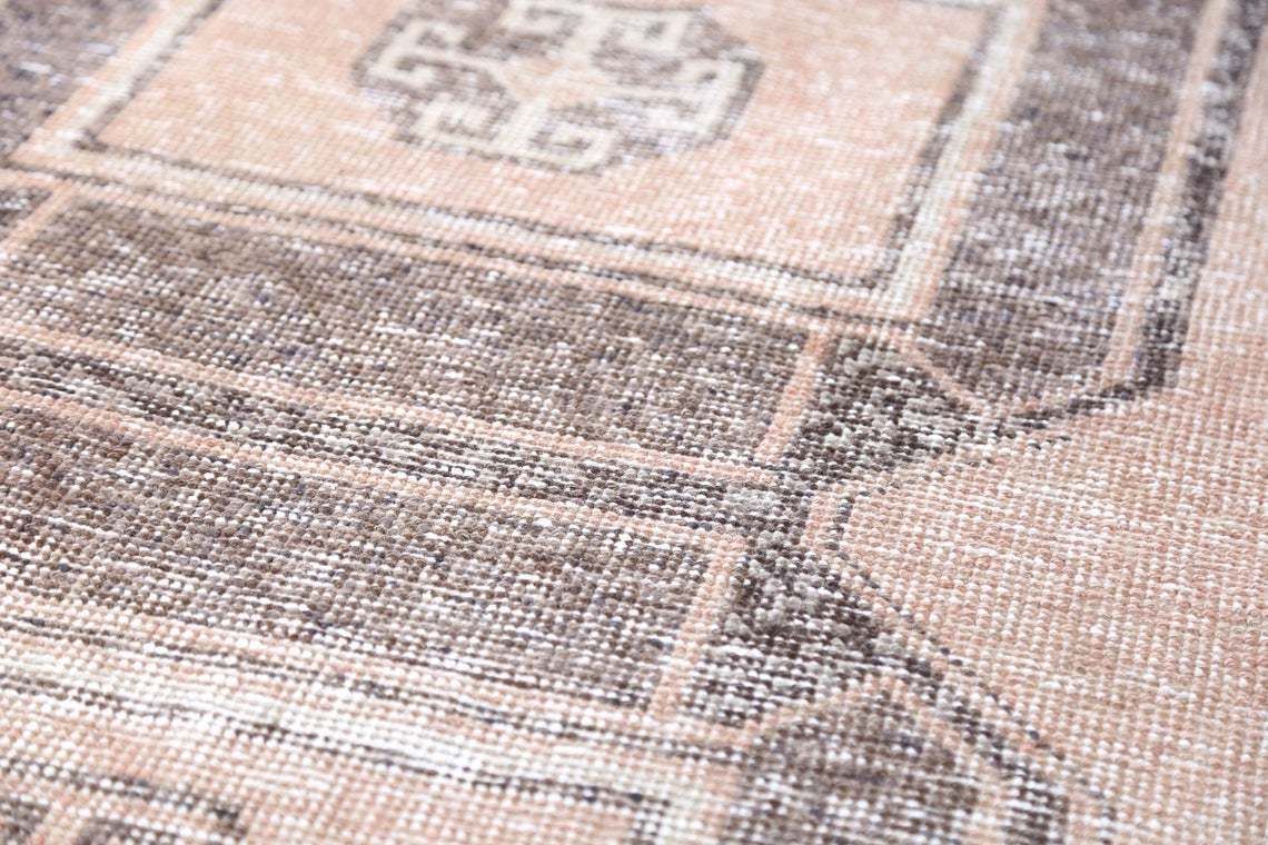 82x360 Cm Turkish Runner Rugs, Turkey Vintage Rug, Oushak Runner, Rugs Runner, Rugs Turkish, Rugs Runner, Geometric Design, Faded Orange photo 308.0