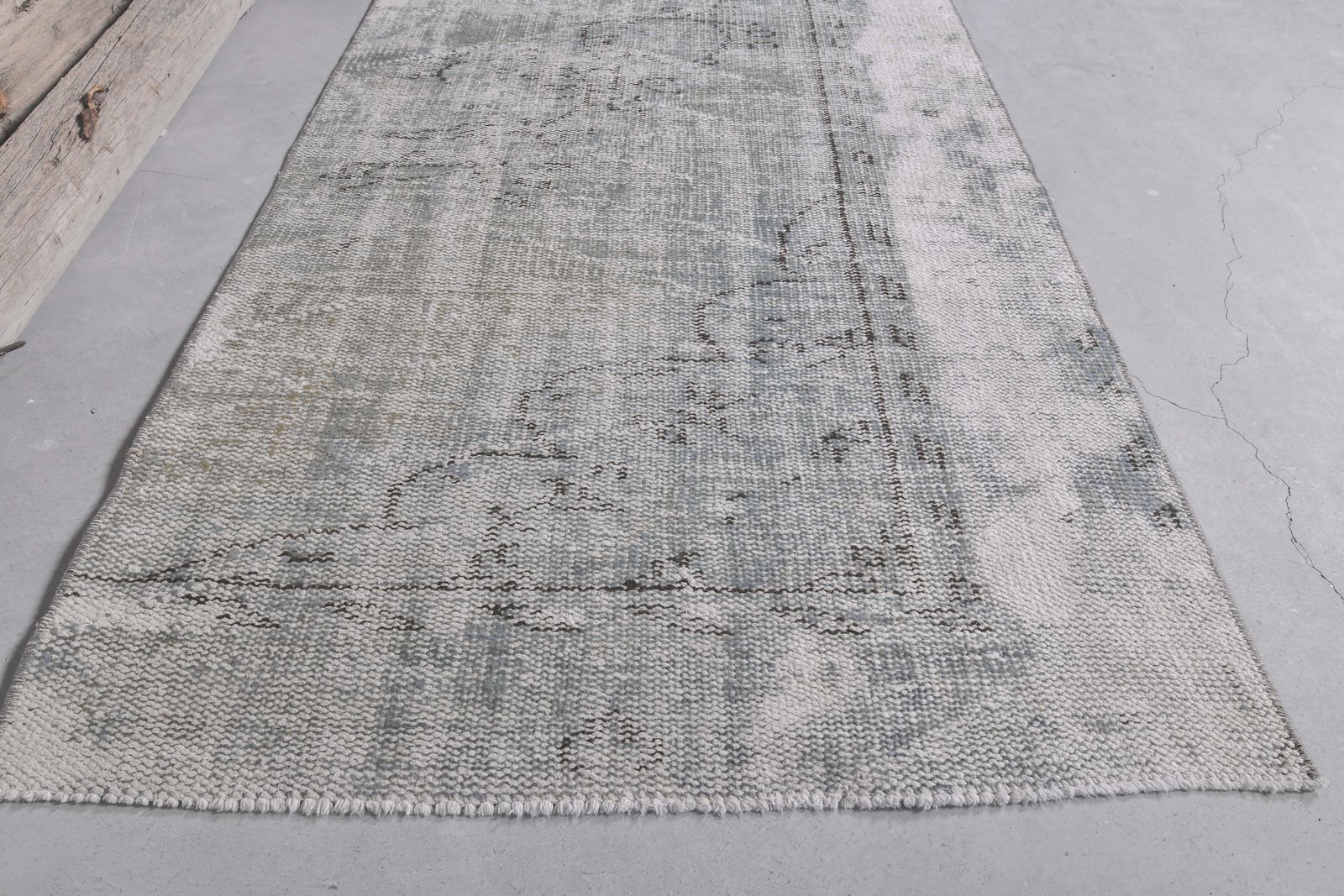 photo furniture 87x287 Cm Turkish Runner, Faded Brown Beige Teal, Turkish Vintage Rug, Oushak Rug, Floral Rug, Runner Rug, Wool Rug, Rug Runner, Distressed 2.9x9.4 Ft