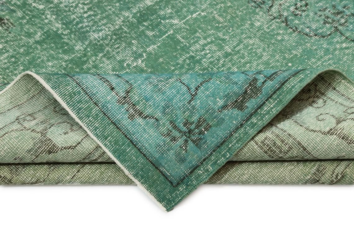 photo furniture 7x10.2, Teal Turkish Rug, Wool Rug, Vintage Rug, Home Decor, Area Rug, Distressed Rug, Bohemian Rug, Oushak Rug, Teal Decor, Turquoise