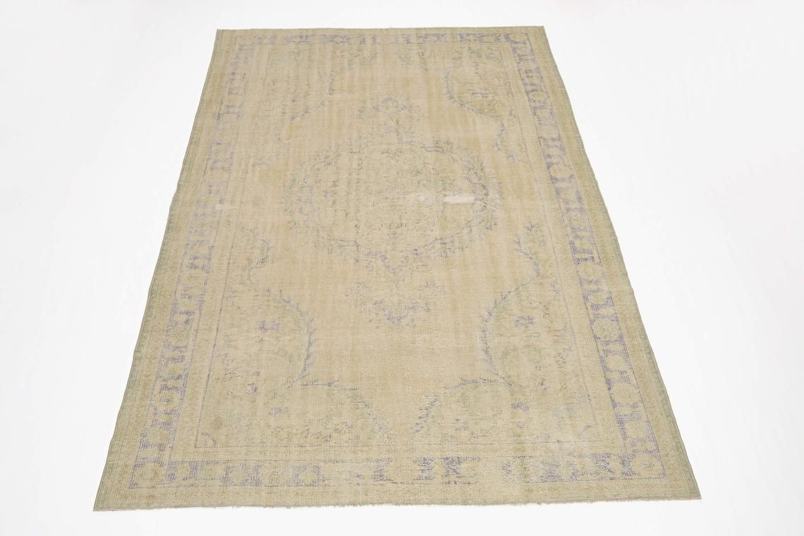 6.7x10.3 Ft, Faded, Turkish Rug, Vintage Rug, Oushak Rug, Area Rug, Wool Rug, Room Decor, Living Room Rug, Farmhouse Decor, Handmade, Beige