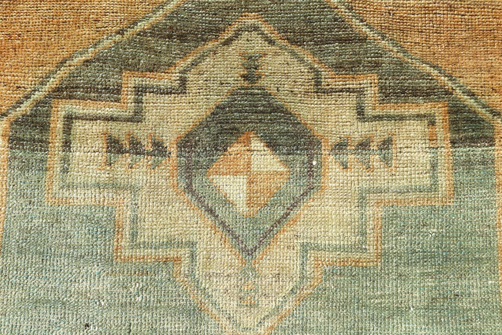 108x322 Cm Jade & Beige, Turkish Rug Runner, Hallway Runner Rug, Runner Rug, Turkish Rug, Handwoven Rug, Faded Orange Beige Oushak Boho photo buy