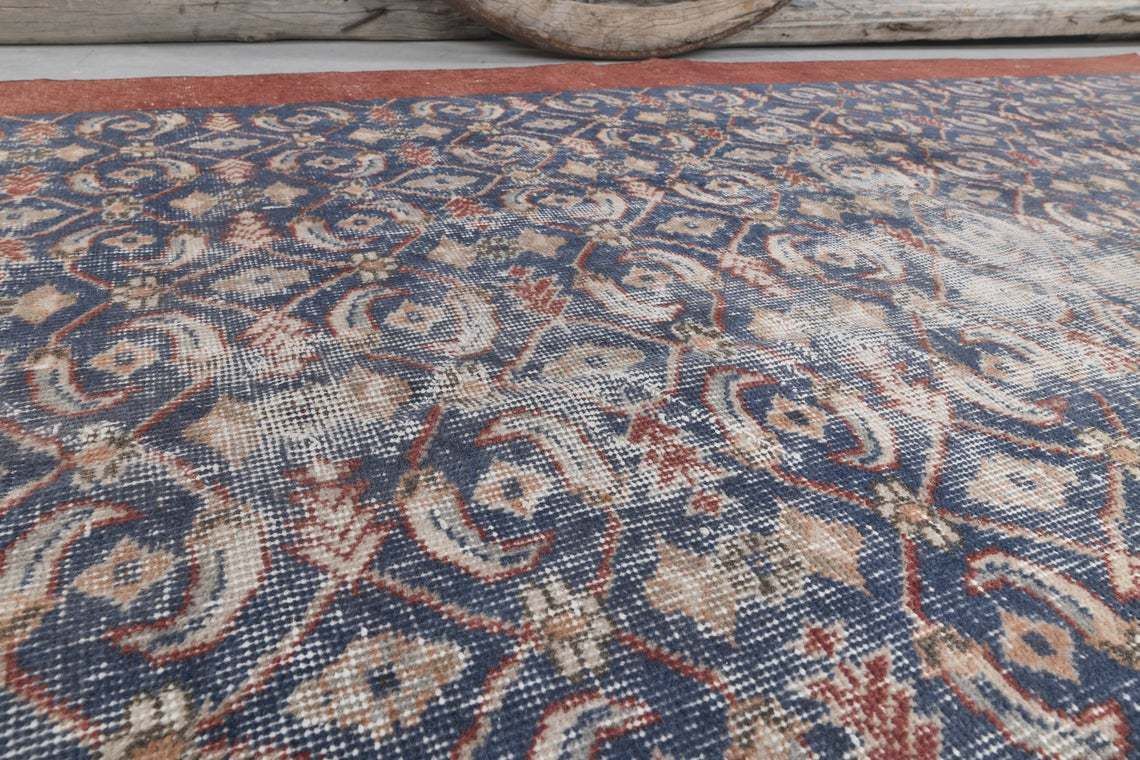 Navy Blue Area Rug, Turkish Tribal Vintage Rug, Red Bordered, Turkey, Flatweave, Bath Rug, Kitchen Rug, Small Rug, Entryway photo vintage