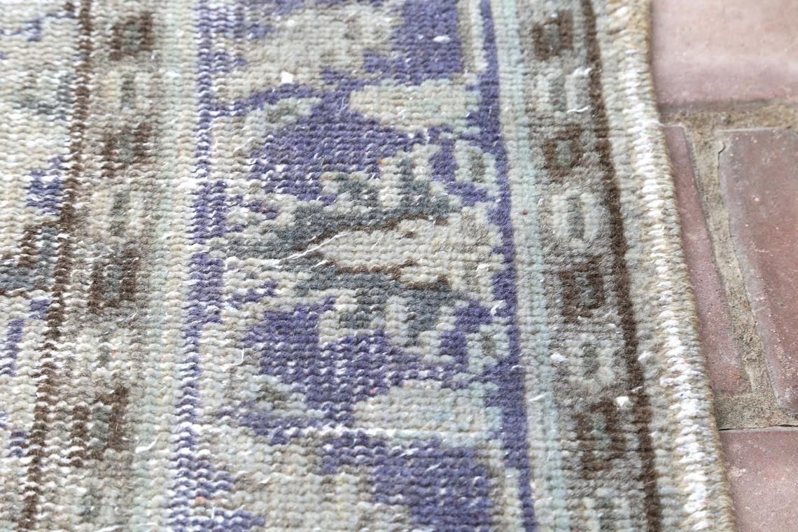 6.4x10.2, Vintage Area Rug, Grey Turkish Vintage Oushak Wool Rug, Home Decor, Faded Beige Pastel Purple Rugs, Gray, Beige, Farmhouse Decor photo vintage
