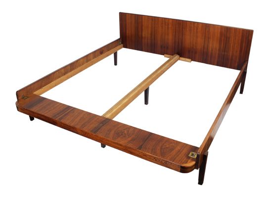 1960s Danish Rosewood And Brass Double*Bed photo 3000.0