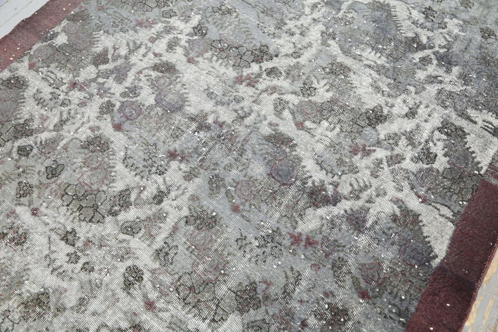 Handmade Turkish Rug, Gray Anatolian Rug, Oushak Rug, Grey Area Rug, Carved Wool Rug, Natural photo vintage