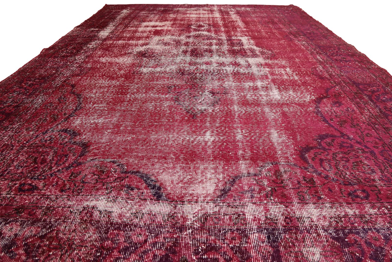 Red Rug, Claret Burgundy Wine And White, Anatolian Turkish Rug, Home Decor Rugs, Oushak Handmade,