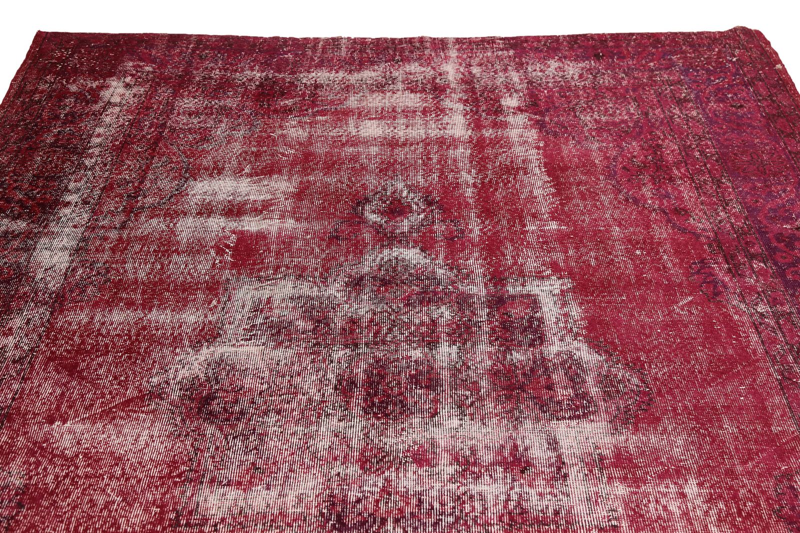 Red Rug, Claret Burgundy Wine And White, Anatolian Turkish Rug, Home Decor Rugs, Oushak Handmade, photo for sale