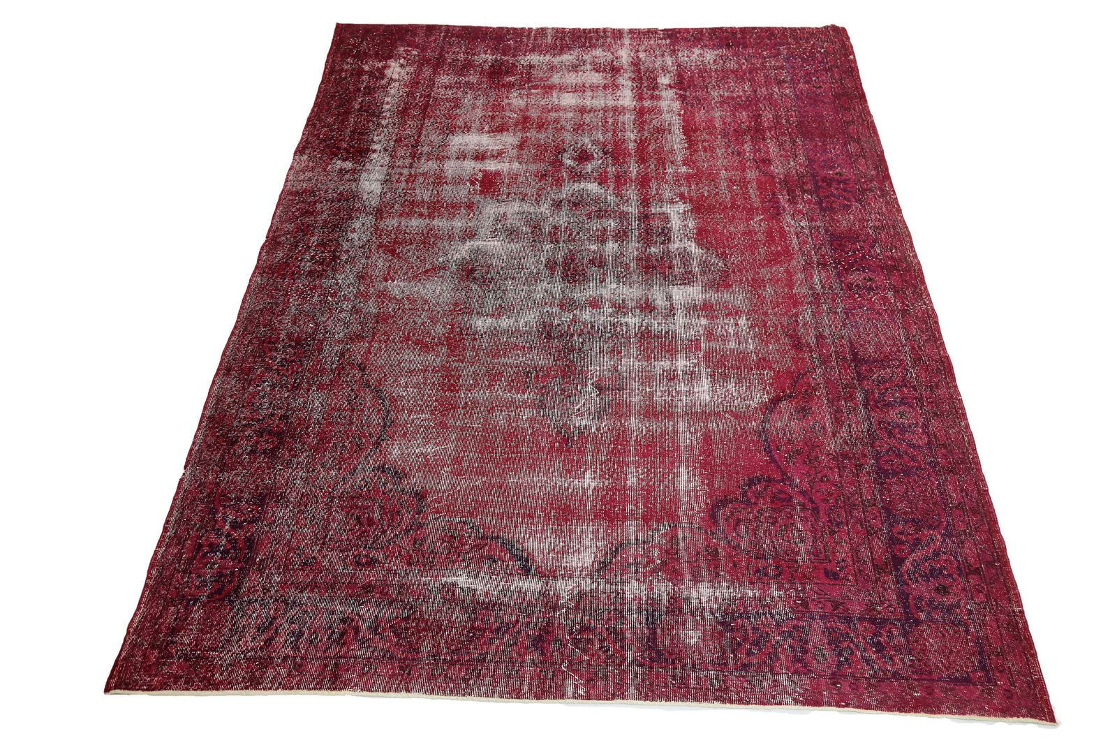 Red Rug, Claret Burgundy Wine And White, Anatolian Turkish Rug, Home Decor Rugs, Oushak Handmade, photo 643.0