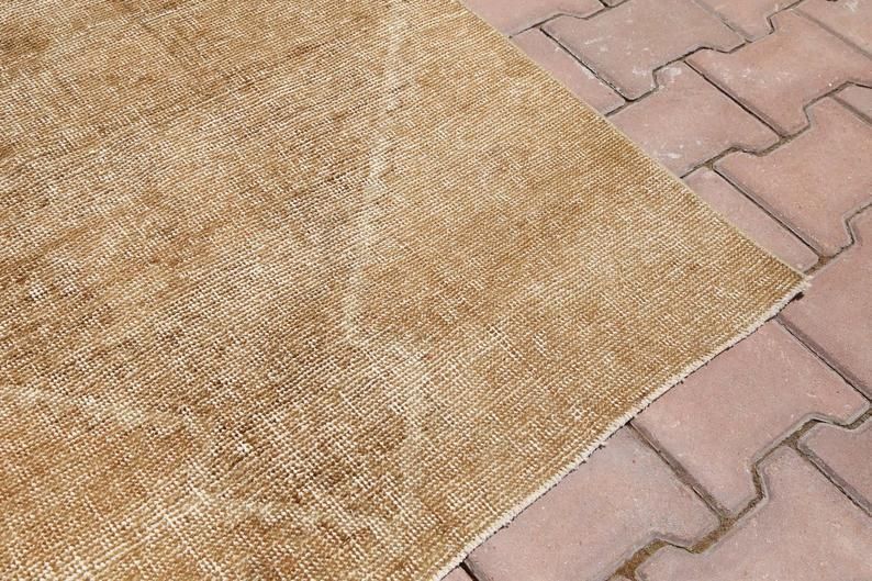 Hallway Turkish Beige Runner, Oushak Runner, Turkish Rug, Turkish Runner Rug, Turkey, , Tan, Brown, Vintage Rug, Faded Diamond photo vinterior