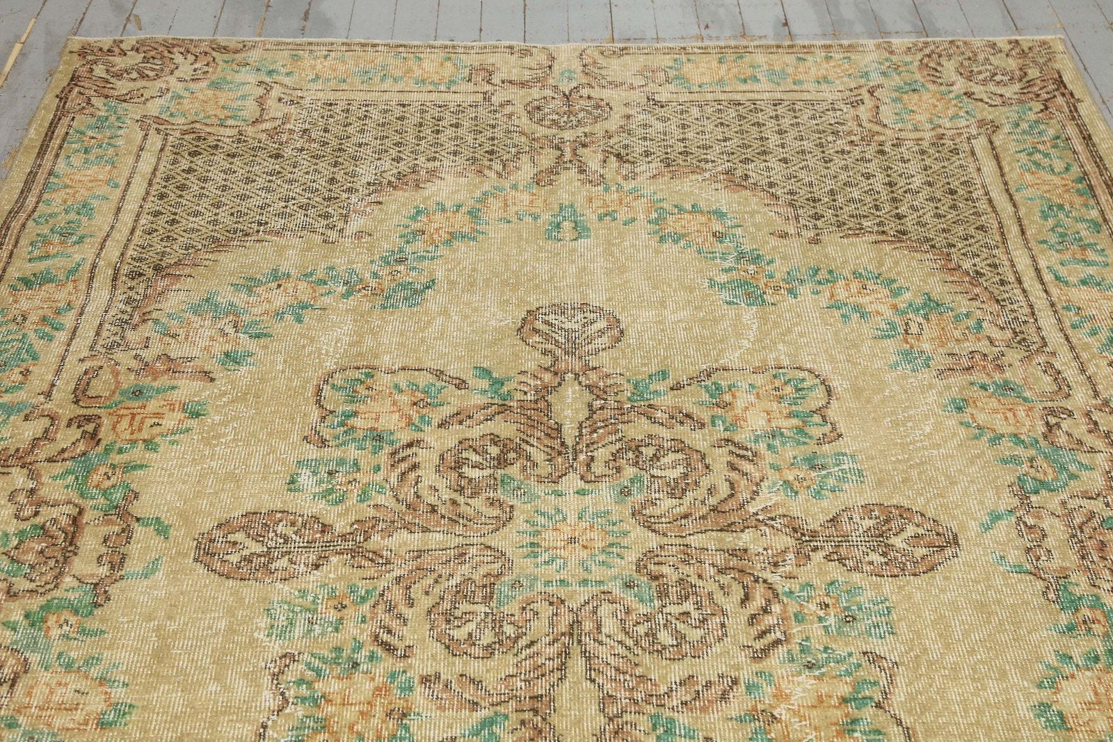 Turkish Oushak Rug, Oriental, Floral, Wool, Handmade, Room Decor, Living Room Rug, Turkey Rug, Red, Beige, Tan, Brown Natural