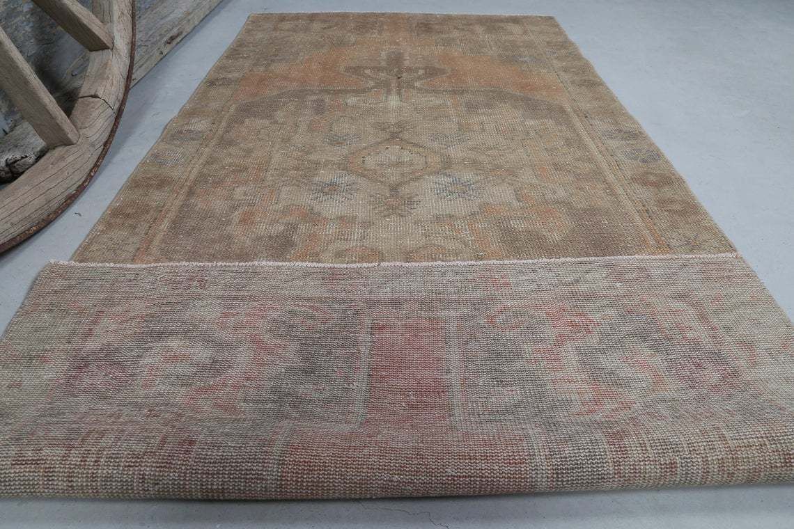 photo for sale 3.6x7.2 Runner Rug, Turkish Runner, Kitchen Throw Farmhouse Decor, Rugs, Area Rug, Bohemian Rug, Oriental Rug, Antique Rug, Beige Peach